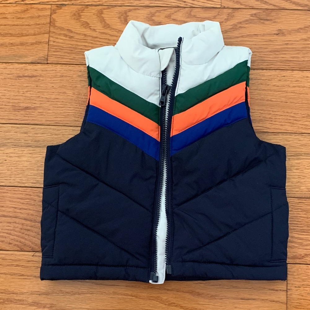 Janie and Jack Multicolor Chevron Puffer Vest